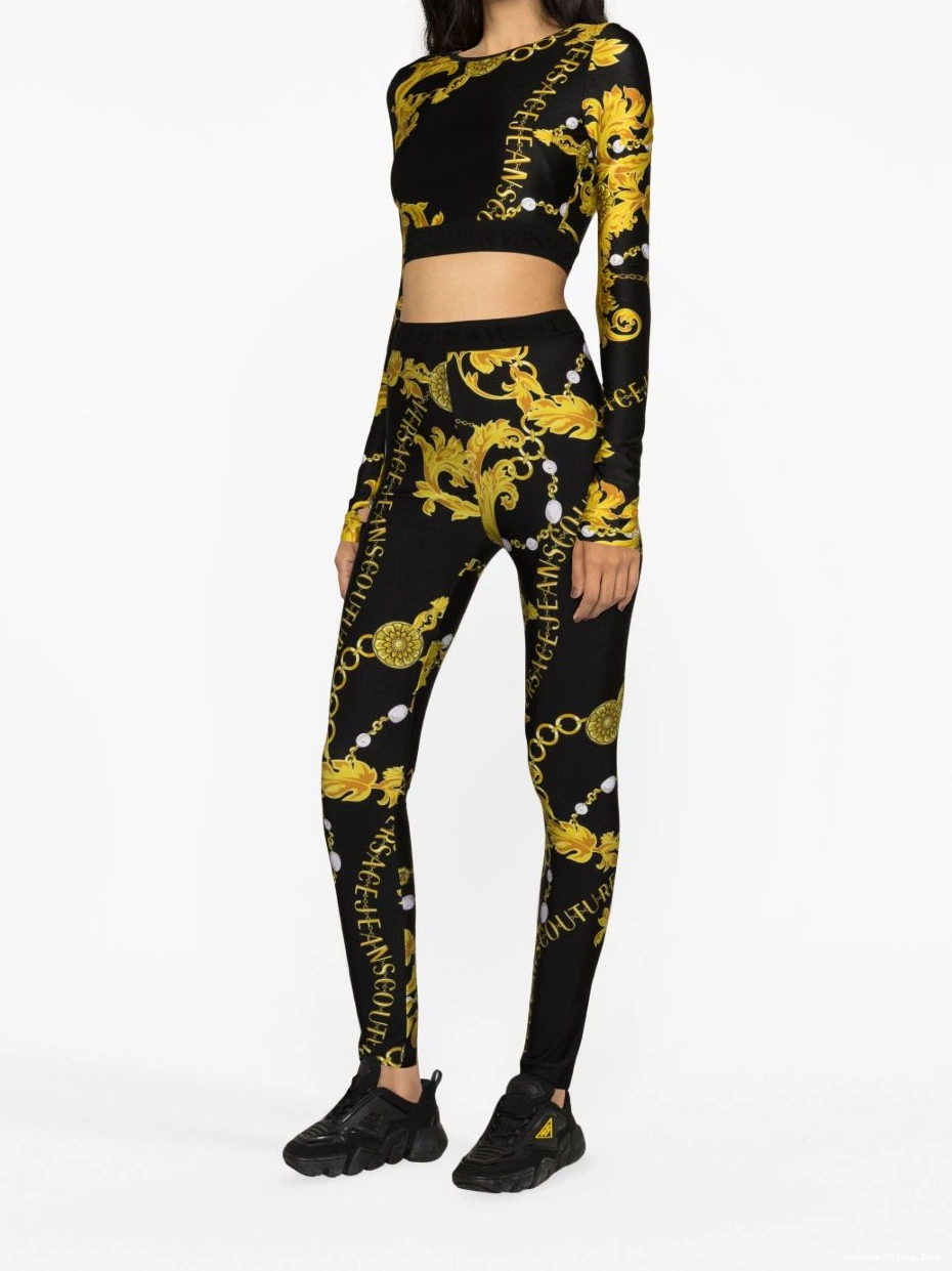 Affordable Couture Women top crop Couture-print Logo Versace Jeans 0503